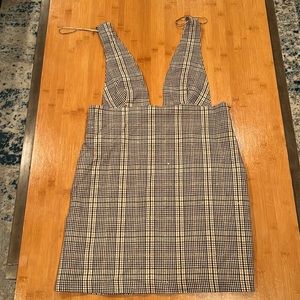 Zara Plaid Pinafore Dress NWT